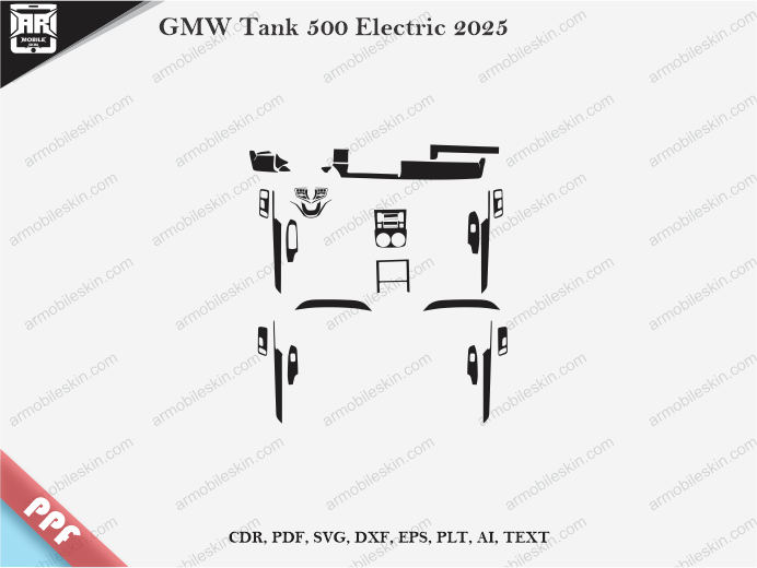 GMW Tank 500 Electric 2025 Car Interior PPF or Wrap Template