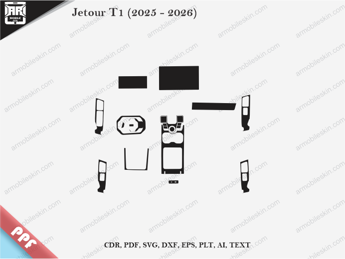 Jetour T1 (2025 – 2026) Car Interior PPF or Wrap Template