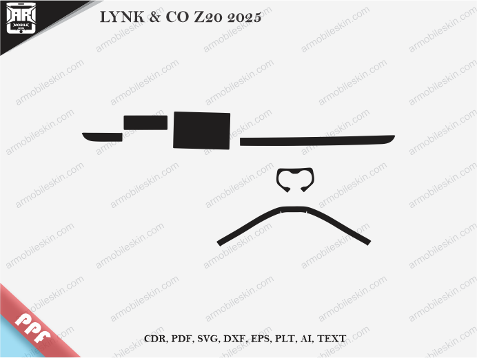LYNK & CO Z20 2025 Car Interior PPF or Wrap Template