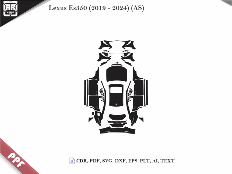 Lexus Es350 (2019 – 2024) (AS) Full Car Body PPF Cutting Template
