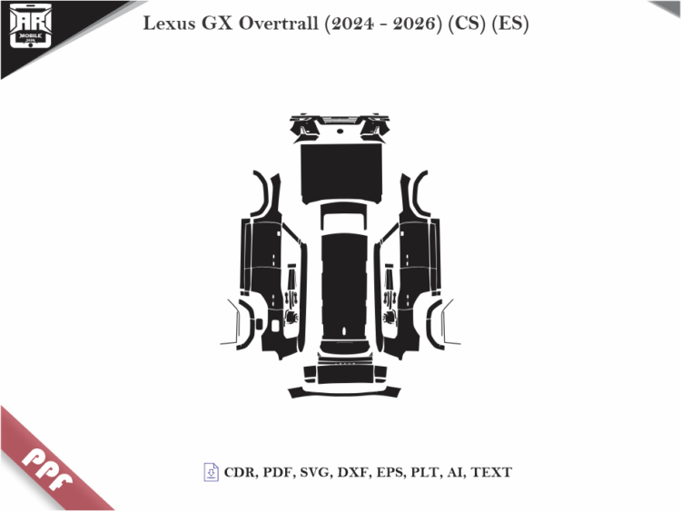 Lexus GX Overtrall (2024 – 2026) (CS) (ES) Full Car Body PPF Cutting Template