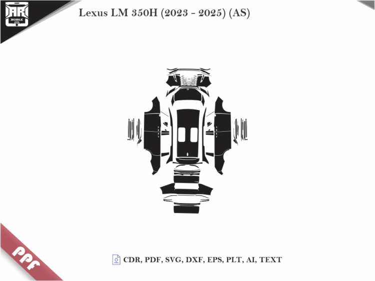 Lexus LM 350H (2023 – 2025) (AS) Full Car Body PPF Cutting Template