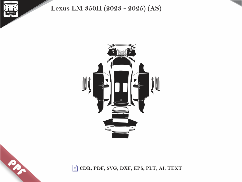 Lexus LM 350H (2023 - 2025) (AS) Car Body PPF Cutting Template
