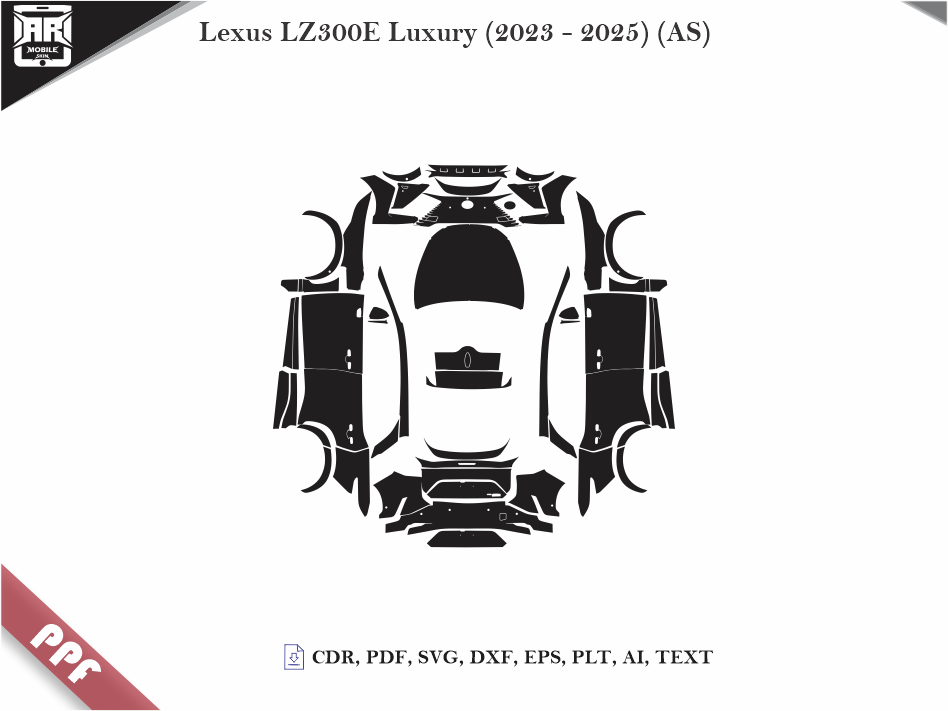 Lexus LZ300E Luxury (2023 - 2025) (AS) Car Body PPF Cutting Template