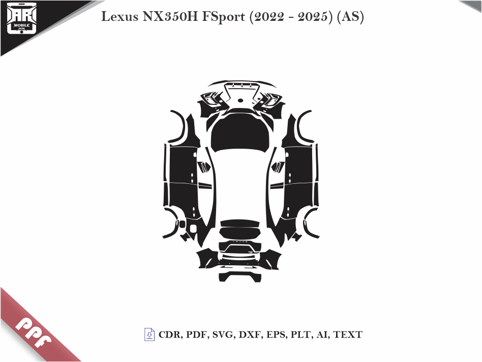 Lexus NX350H FSport (2022 - 2025) (AS) Car Body PPF Cutting Template