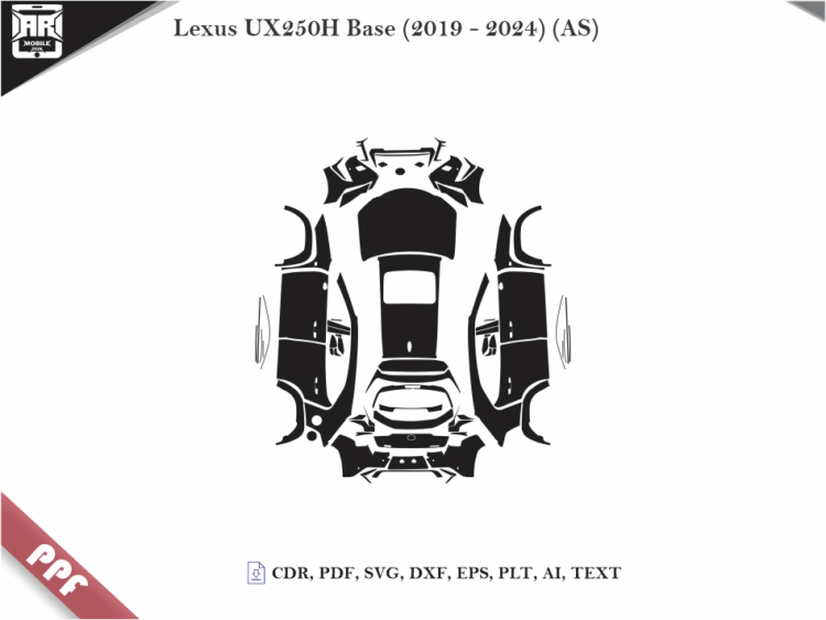 Lexus UX250H Base (2019 - 2024) (AS) Car Body PPF Cutting Template