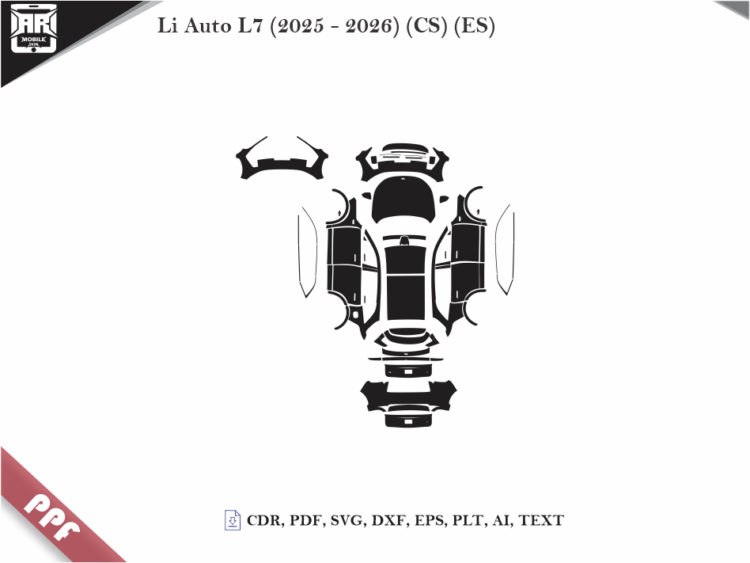 Li Auto L7 (2025 – 2026) (CS) (ES) Full Car Body PPF Cutting Template