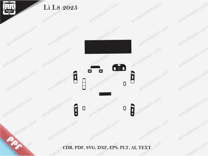 Li L8 2025 Car Interior PPF or Wrap Template