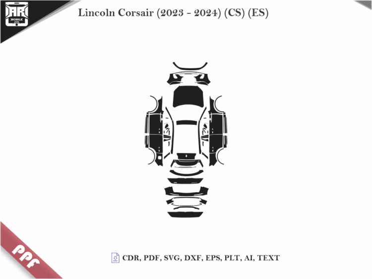 Lincoln Corsair (2023 – 2024) (CS) (ES) Full Car Body PPF Cutting Template