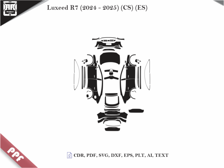 Luxeed R7 (2024 – 2025) (CS) (ES) Full Car Body PPF Cutting Template