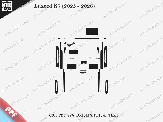 Luxeed R7 (2025 – 2026) Car Interior PPF or Wrap Template