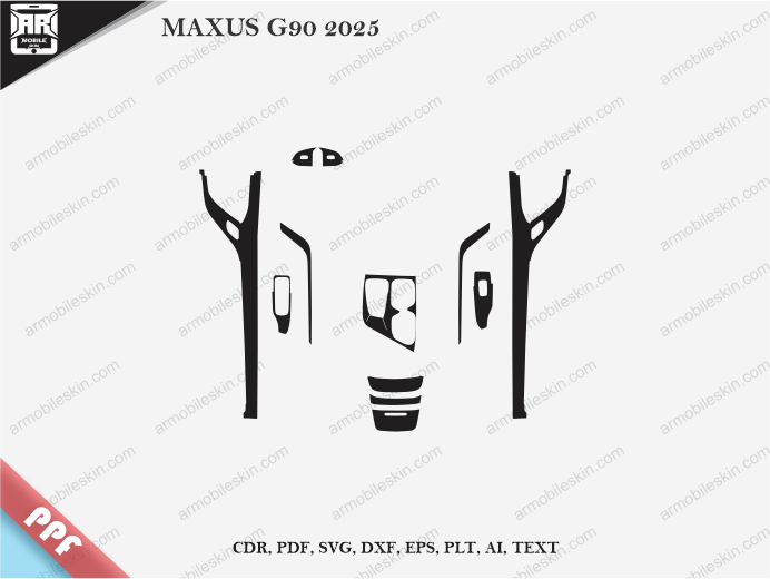 MAXUS G90 2025 Car Interior PPF or Wrap Template