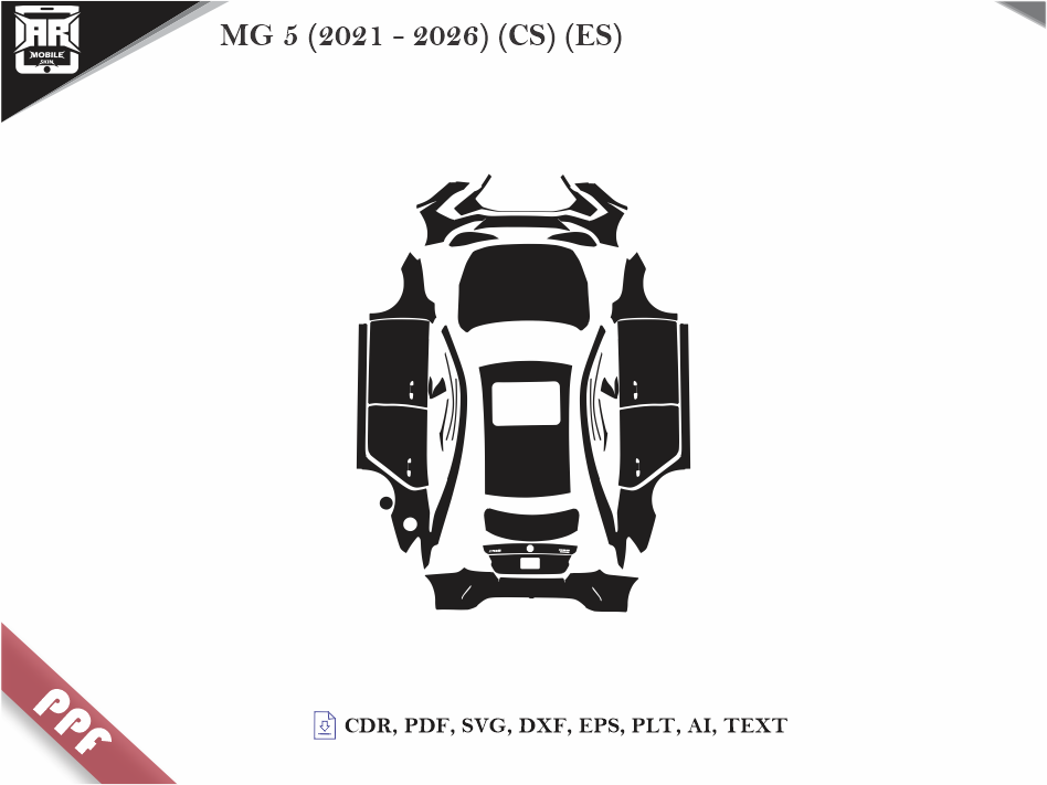 MG 5 (2021 - 2026) (CS) (ES) Car Body PPF Cutting Template