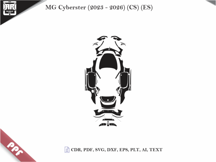 MG Cyberster (2023 – 2026) (CS) (ES) Full Car Body PPF Cutting Template