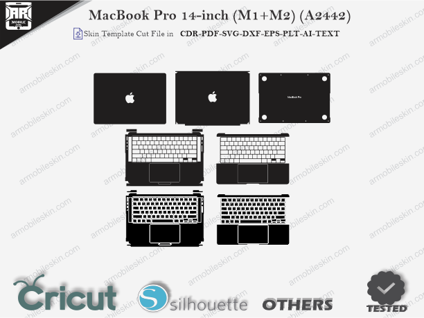 MacBook Pro 14-inch (M1+M2) (A2442) Skin Template Vector