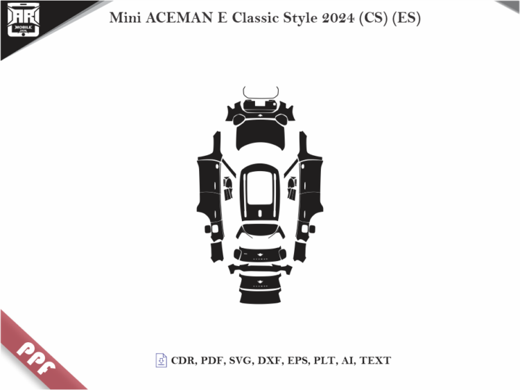 Mini ACEMAN E Classic Style 2024 (CS) (ES) Full Car Body PPF Cutting Template
