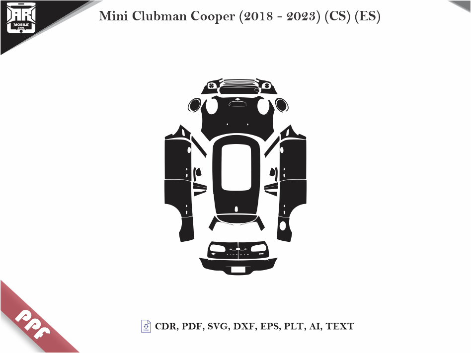 Mini Clubman Cooper (2018 - 2023) (Chinese Standard) (European Standard) Car Body PPF Cutting Template