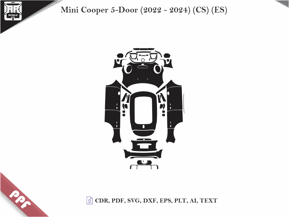Mini Cooper 5-Door (2022 - 2024) (CS) (ES) Car Body PPF Cutting Template
