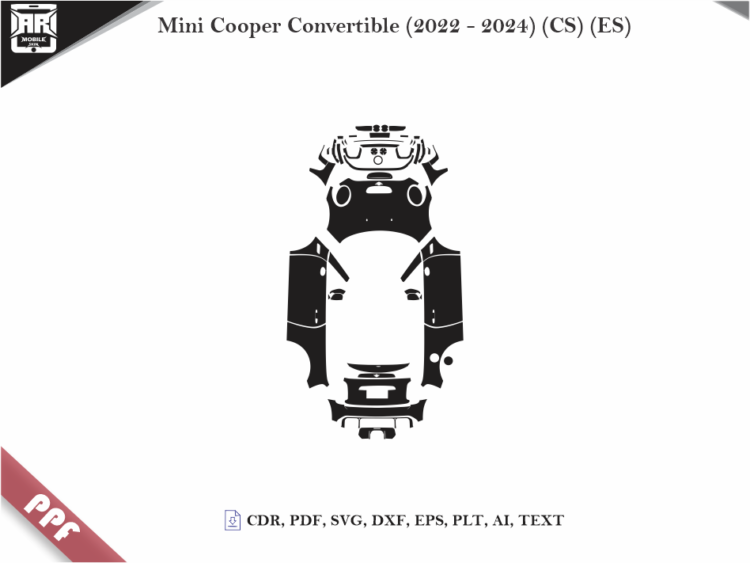 Mini Cooper Convertible (2022 – 2024) (CS) (ES) Full Car Body PPF Cutting Template