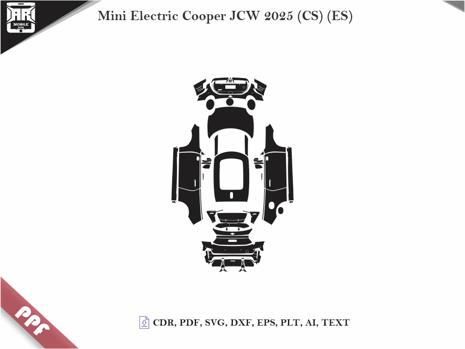 Mini Electric Cooper JCW 2025 (CS) (ES) Car Body PPF Cutting Template