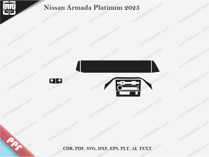 Nissan Armada Platinum 2025 Car Interior PPF or Wrap Template
