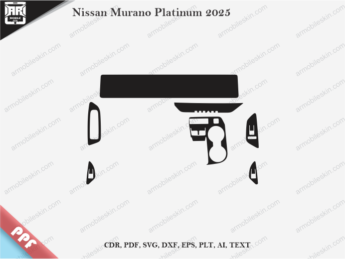 Nissan Murano Platinum 2025 Car Interior PPF or Wrap Template