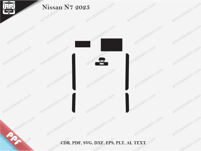 Nissan N7 2025 Car Interior PPF or Wrap Template