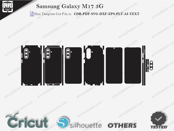 Samsung Galaxy M17 5G Skin Template Vector Cut File