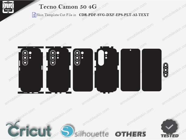 Tecno Camon 50 4G Skin Template Vector Cut File