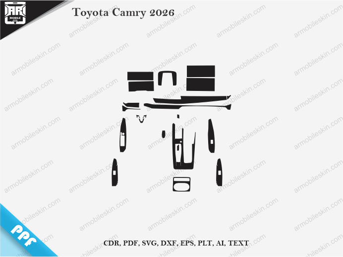 Toyota Camry 2026 Car Interior PPF or Wrap Template
