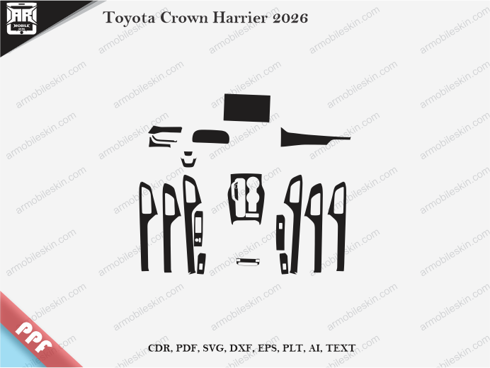 Toyota Crown Harrier 2026 Car Interior PPF or Wrap Template