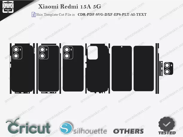 Xiaomi Redmi 15A 5G Skin Template Vector Cut File