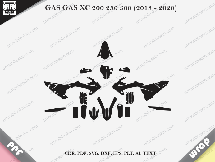 GAS GAS XC 200 250 300 (2018 – 2020) Wrap Skin Template Vector