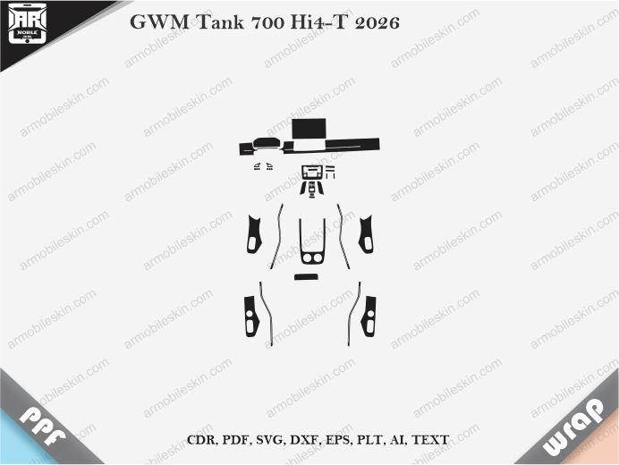 GWM Tank 700 Hi4-T 2026 Car Interior PPF or Wrap Template