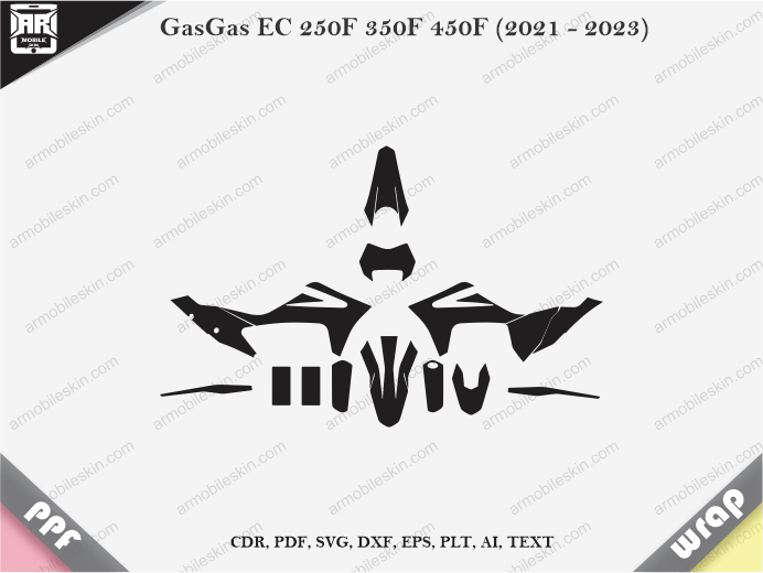 GasGas EC 250F 350F 450F (2021 - 2023) Wrap Vinyl Template Vector