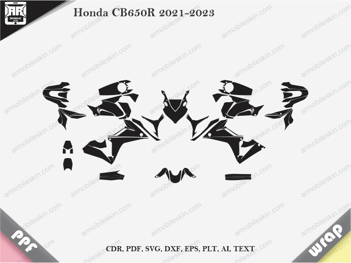 Honda CB650R 2021-2023 Wrap Vinyl Template Vector