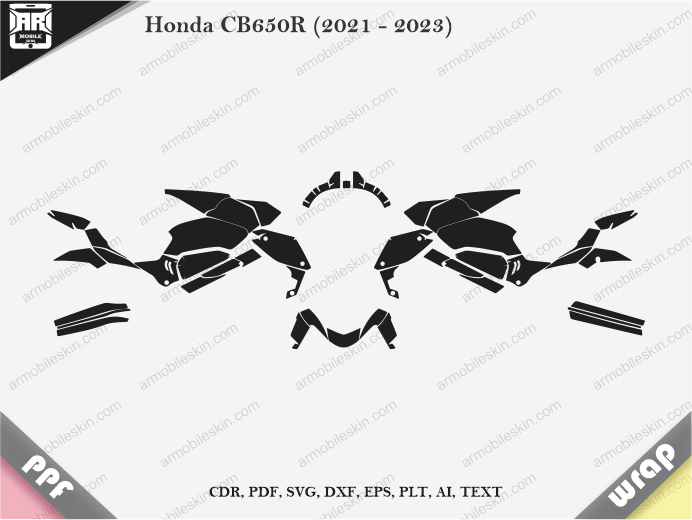 Honda CB650R (2021 - 2023) Wrap Vinyl Template Vector
