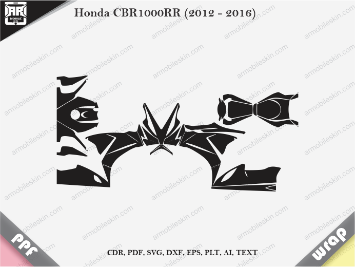 Honda CBR1000RR (2012 - 2016) Wrap Vinyl Template Vector