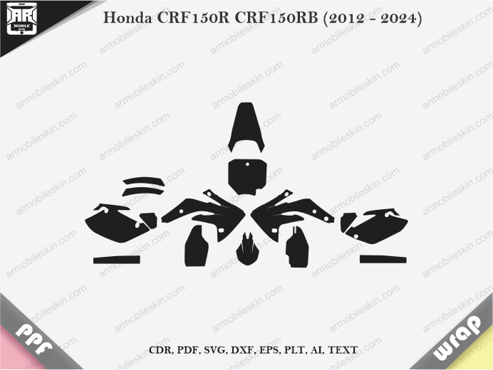 Honda CRF150R CRF150RB (2012 - 2024) Wrap Vinyl Template Vector