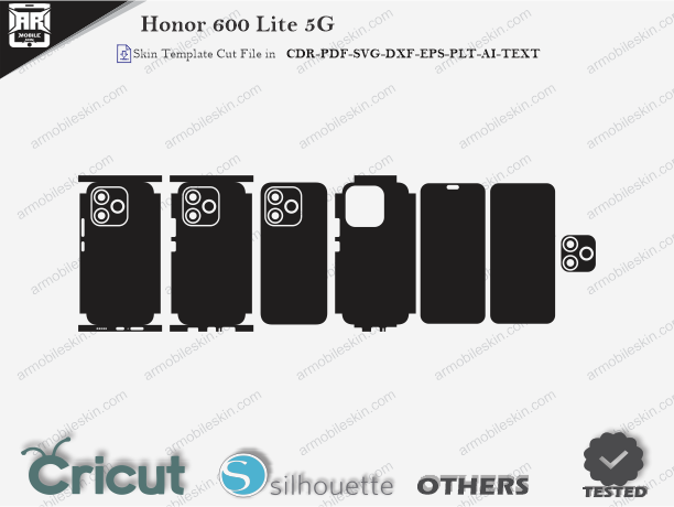 Honor 600 Lite 5G Skin Template Vector Cut File