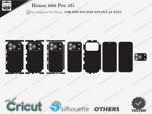 Honor 600 Pro 5G Skin Template Vector Cut File