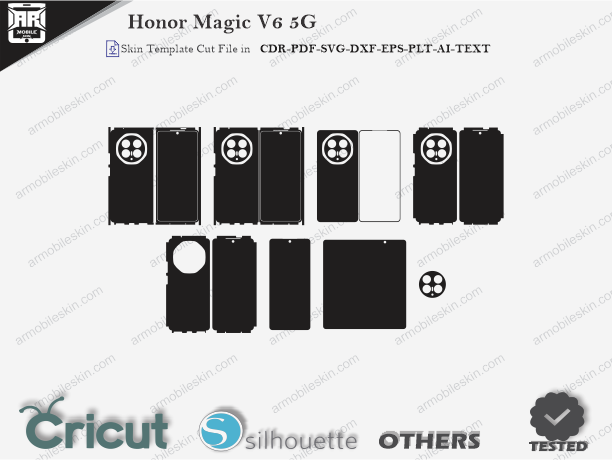 Honor Magic V6 5G Skin Template Vector