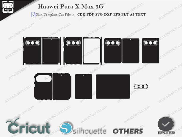 Huawei Pura X Max 5G Skin Template Vector Cut File