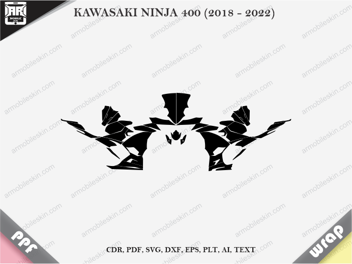 KAWASAKI NINJA 400 (2018 - 2022) Wrap Vinyl Template Vector