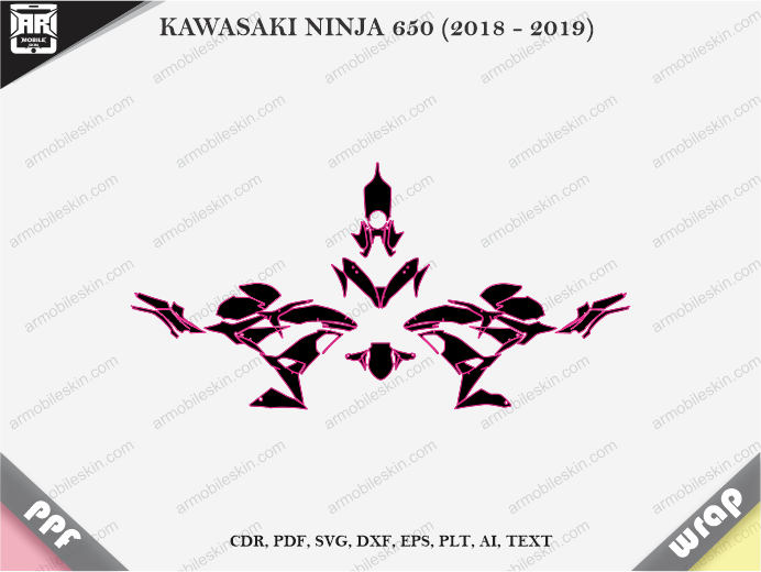 KAWASAKI NINJA 650 (2018 - 2019) Wrap Vinyl Template Vector