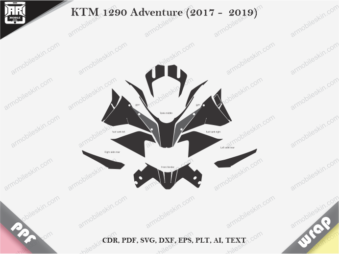 KTM 1290 Adventure (2017 – 2019) Wrap Skin Template Vector