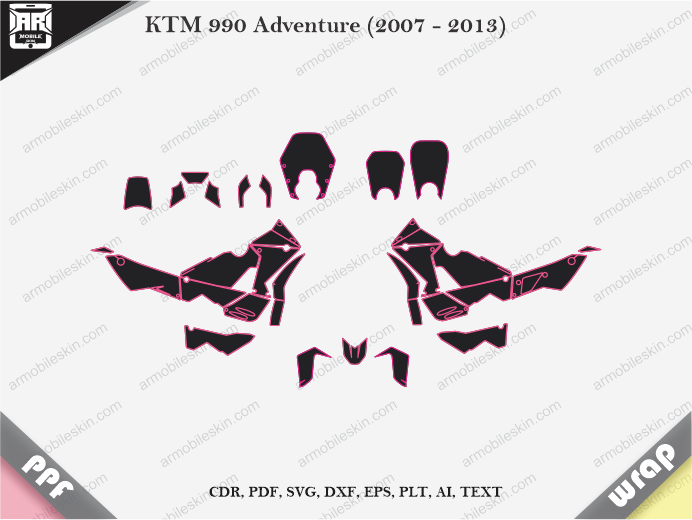 KTM 990 Adventure (2007 – 2013) Wrap Skin Template Vector