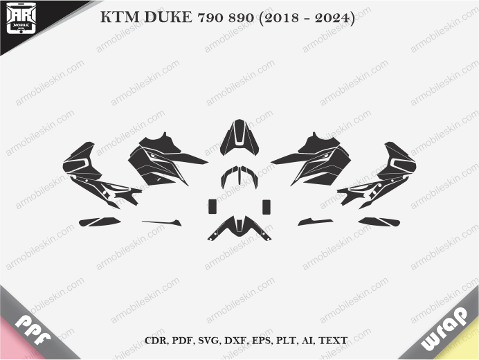 KTM DUKE 790 890 (2018 – 2024) Wrap Skin Template Vector