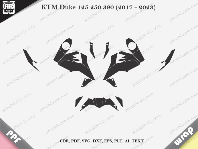 KTM Duke 125 250 390 (2017 – 2023) Wrap Skin Template Vector