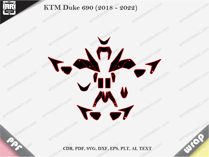 KTM Duke 690 (2018 – 2022) Wrap Skin Template Vector